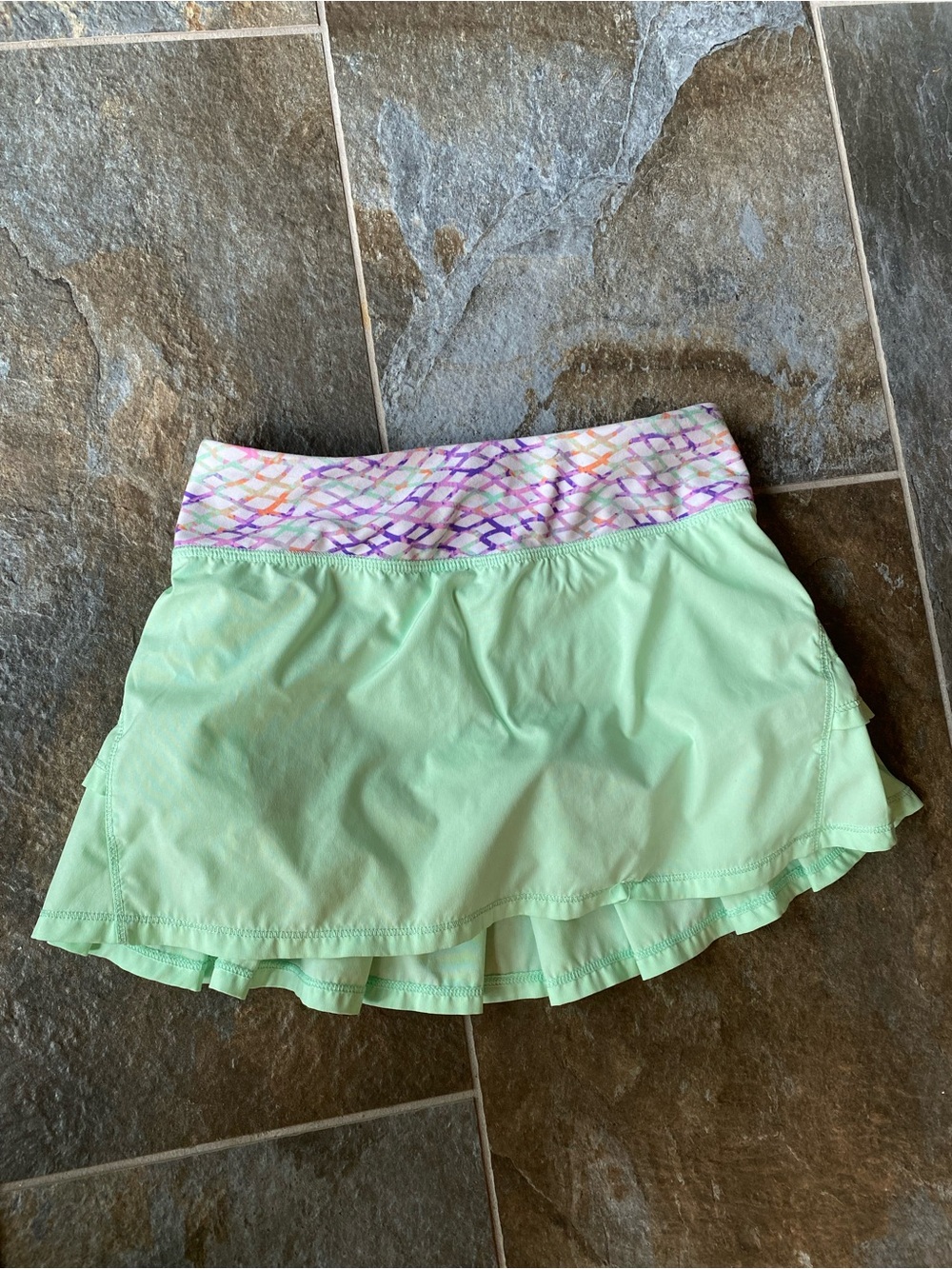Ivivva Mint Green Skort with Patterned Waistband